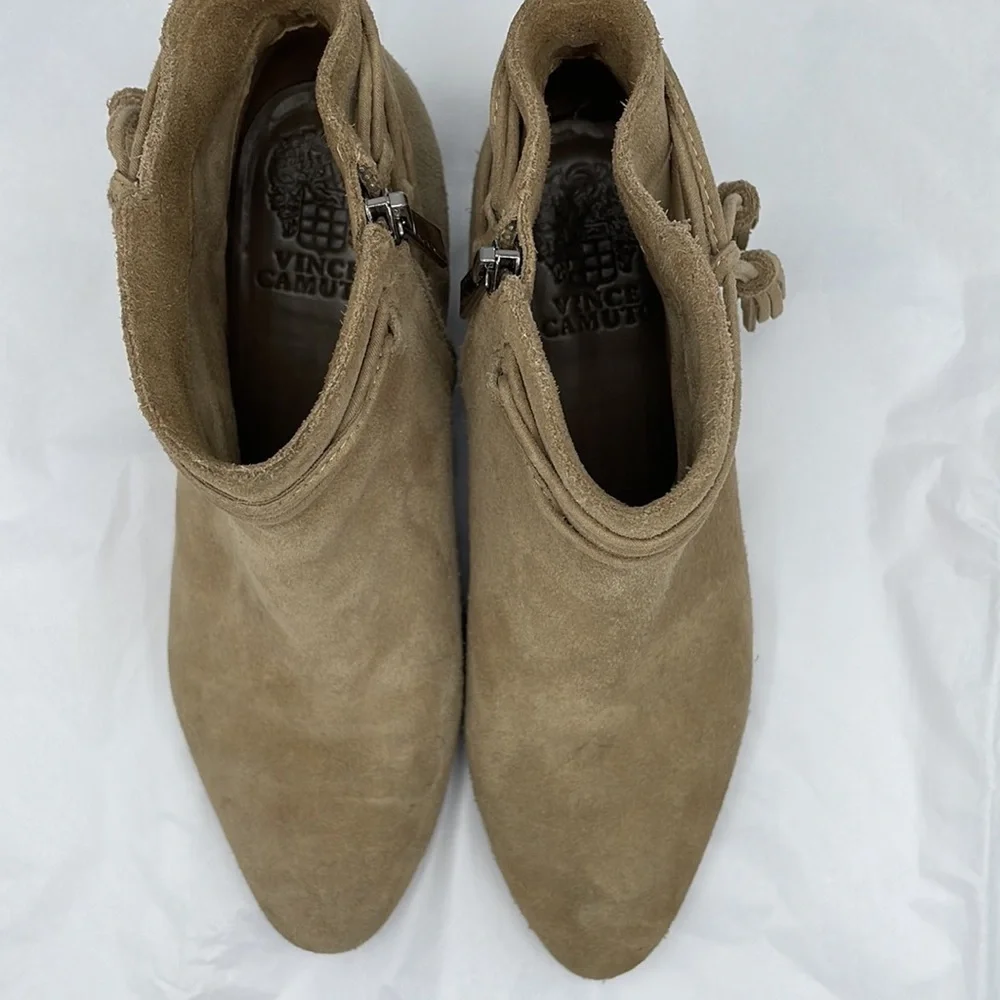 Vince Camuto Carlina Suede Boots Taupe/Tan 7.5